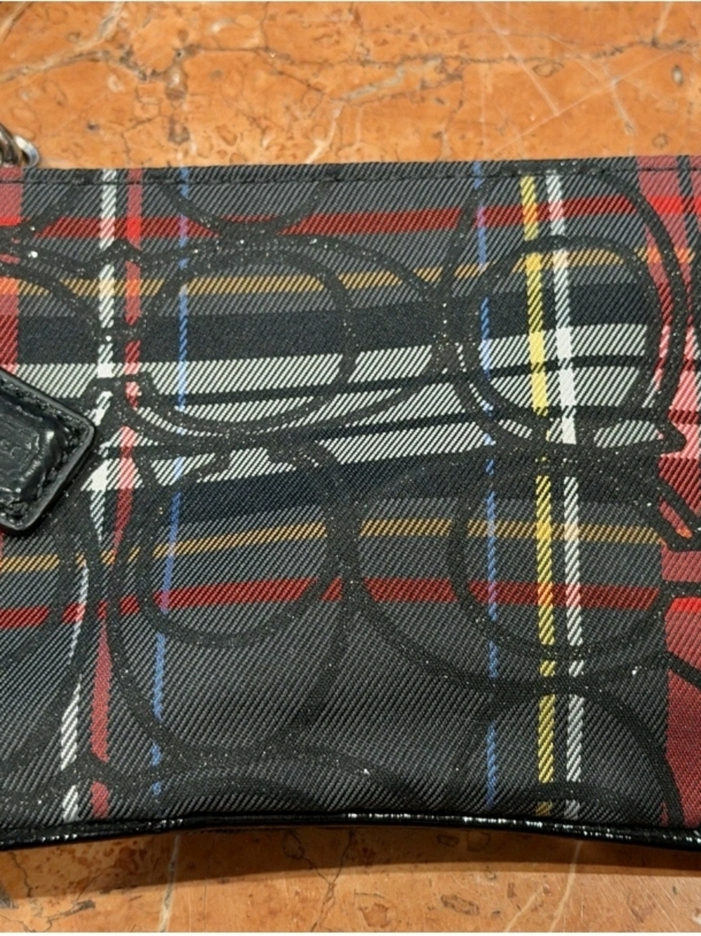 Coach Poppy Tartan Plaid Wristlet - Picture 4 of 8